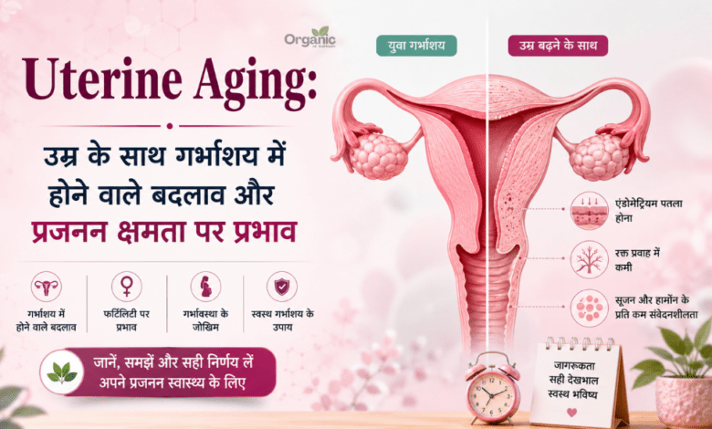 Uterine Aging में उम्र के साथ गर्भाशय में होने वाले बदलाव और उनका फर्टिलिटी पर प्रभाव।