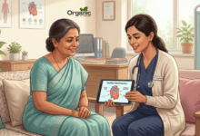 Doctor discussing postmenopausal bleeding causes and symptoms with a middle-aged woman patient