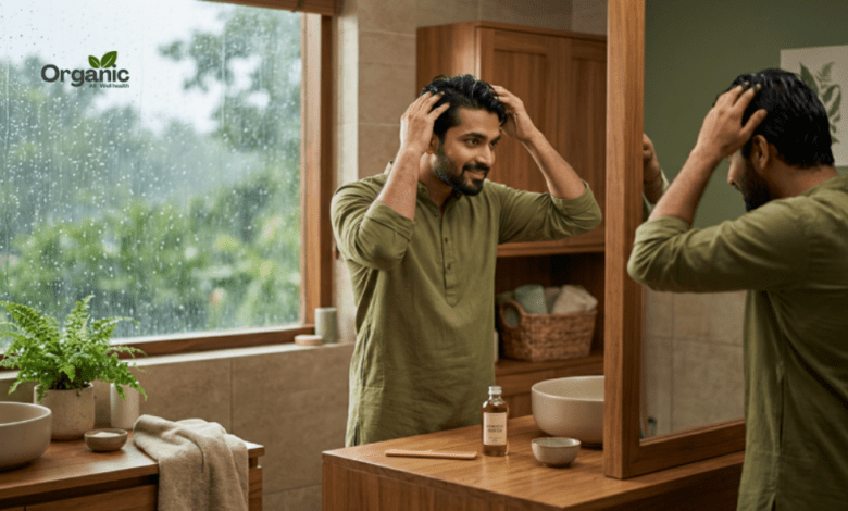 Hair Oiling Mistakes: मानसून में हेयर ऑयलिंग करते हुए पुरुष, हेयर फॉल से बचाव के टिप्स