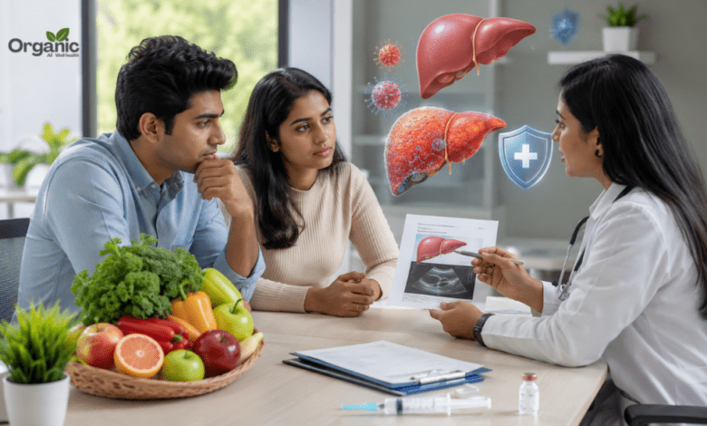 Silent threat of hepatitis: Young Indian adults consulting a doctor about silent hepatitis and liver health during a preventive medical checkup.