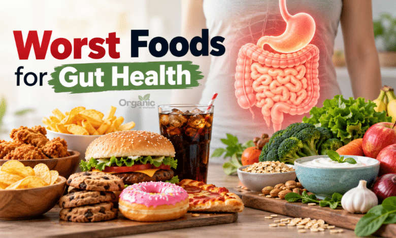 आंतों की सेहत के लिए worst foods में तले और प्रोसेस्ड खाद्य पदार्थ
