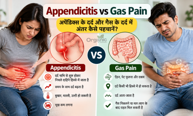- Appendicitis vs Gas Pain: पेट में गैस के दर्द और अपेंडिसाइटिस के दर्द की जगह और लक्षणों की तुलना
